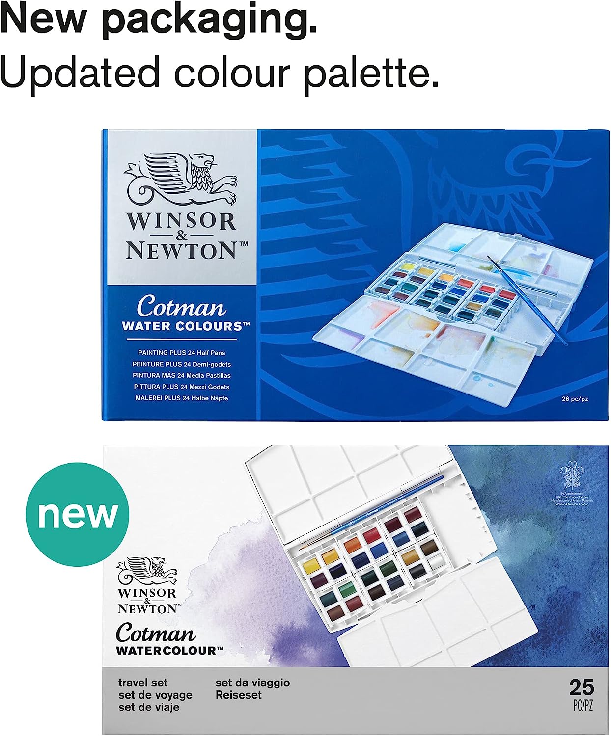 Winsor & Newton Cotman Watercolor Paint, Plus Set 24 Half Pans, Set of 24 - Image 3